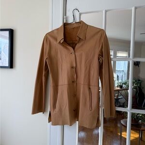 Elegant Tan Leather Jacket for Women